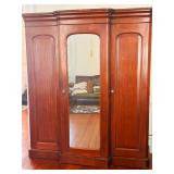 ANTIQUEVICTORIAN MAHOGANY TRIPLE  WARDROBE C1880