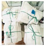 4 STACKS OF WHITE BATH, HAND AND WASHCLOTHS