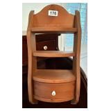 HANGING SHELF UNIT WITH ONE DRAWER WHITE KNOB