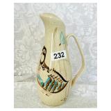 MCM REDWING POTTERY BOB WHITE HAND PAINTED PITCHER