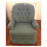 VINTAGE TUFTED BACK GREEN OCCASSIONAL CHAIR
