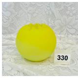 VINTAGE SATIN YELLOW GLASS BLOWN VASE SIGNED