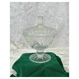 VINTAGE GLASS PLATE, CANDY DISH 3 GLASS SPOONS