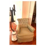 MCM TUFTED GREEN CHAIR & CONAIR STEAMER