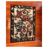 FLORAL PANSY  RUG 56X39