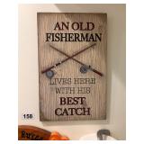 FISHERMAN SIGN & HOME RULES SIGN