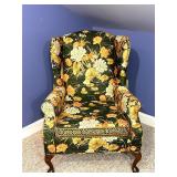 VTG QUEEN ANNE WING CHAIR - CHARLESTON GREEN CHINZ