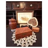 FLORENTINE EASEL,ART,WOODEN BOX,JAR, ETC