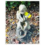 VINTAGE CONCRETE PLANTER,GIRL WITH SHELL TO EAR