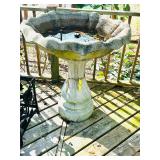 LARGE CONCRETE BIRD BATH FOUNTAIN - 2 PIECES