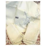 VINTAGE BLUE TRIM TABLE CLOTH, NAPKINS, ETC
