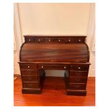 VINTAGE EATHAN ALLEN ROLL TOP DESK - PINE