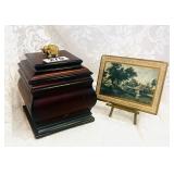 ORNATE BOX W COASTER, BRASS EASEL, FLORENTINE ART