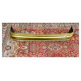 ANTIQUE BRASS FIREPLACE FENDER - 47 WIDE,7 TALL
