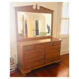 VINTAGE EATHAN ALLEN DRESSER WITH MIRROR