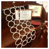 SCARF HANGER, VINTAGE CROSSTICH FRAMED ART