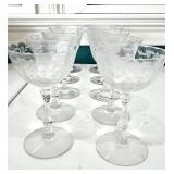 10 VINTAGE FOSTORIA NAVARRE CLEAR BLOWN GLASSES