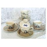 MCM RED WING BOB WHITE 5 SAUSER,6 CUPS,1 TOP