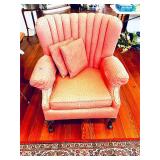 BALL & CLAW - CHANNEL BACK WING CHAIR, 2 PILLOWS