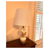 VINTAGE HAND PAINTED MILK GLASS LAMP