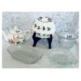 DUCHESS BONE CHINA ENGLAND TEAPOT, GLASS, ETC