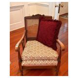 MCM CANE BACK CHAIR WITH CUSHION AND PILLOW