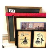 GROUP OF WALL ART- PAIR SILHOUETTES COPY O