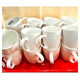 16 WHITE MUGS BY  "BTAT" "BREW TO A TEA"