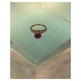 Vtg 14K FILLIGREE RING WITH AMETHYST STONE 2.2 g