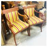 PAIR OF ANTIQUE EMPIRE STLE ARM CHAIRS