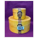 SET OF 2 WOODEN ROUND SHAKER STYLE BOXES