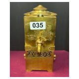 VINTAGE BRASS CHINESE TEA SAMOVAR - HAND ETCHED