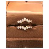 14K GOLD RING JACKET/CUBIC ZIRCONIA's 4.3 g total