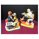PAIR NORMAN ROCKWELL-DANBERRY MINT FIGURINES