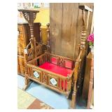 ANTIQUE CRIBB FROM INDIA-SWINGS-HAND PAINTED
