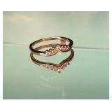 14K GOLD AND DIAMOND RING JACKET 3.6 grams total