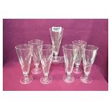 7 VINTAGE STECHED PILSNER BEER GLASSES