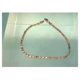 10K YELLOW GOLD HEART 7.5 INCH BRACELET