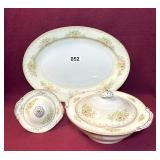MEITO CHINA-JAPAN - HAND PAINTED-VEG,SUGAR,PLATTER
