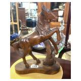 VINTAGE CARVED STATUE OF HORSE