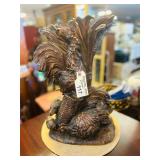 UNIQUE CARVED ROOSTER - GREAT CENTERPIECE