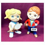 VINTAGE CERAMIC BOY & GIRL STATUES