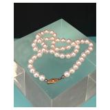 VINTAGE KNOTTED PEARLS 18 INCHES - GF CLASP