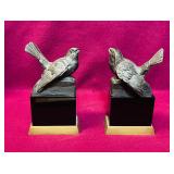PAIR BRONZE EDMUND GOMASHI CAPERCAILLIE BIRD SCULP
