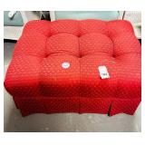 HIGHLAND HOUSE RED TUDTED ROLLING OTTOMAN-SHIRTED