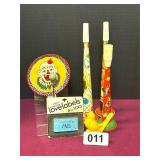 US TIN NOISE MAKERS, IRWIN CELLULOID BIRD WHISTLE