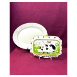 GIBSON WHITE PLATTER & JAPAN COW MOLD