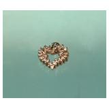 14K GOLD AND DIAMOND HEART PENDANT 1 gram total