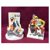 PAIR 1980 NORMAN ROCKWELL-DANBERRY MINT FIGURINES