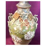 ANT JAPANESE SATSUME MEIJI PERIOD EARTHENWARE LAMP